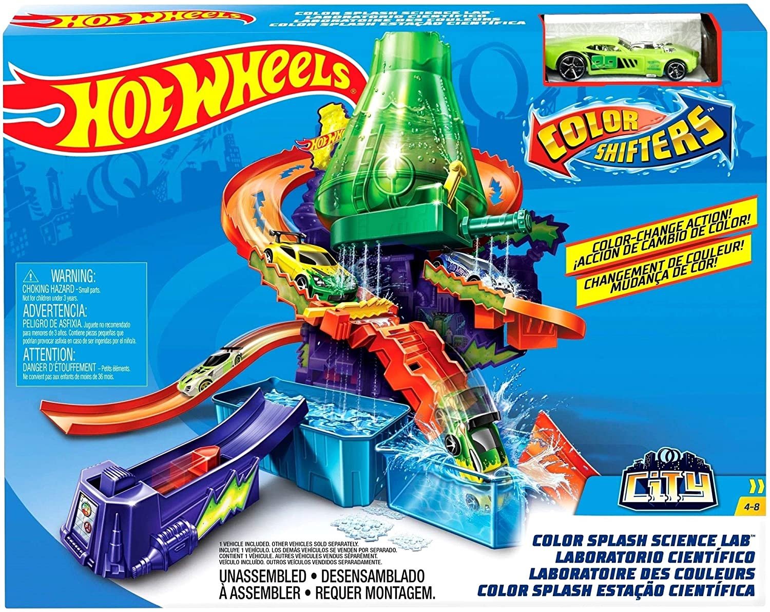 Pista Color Shifters - Color Splash Estação Cientifica + Carro Torque  Twister - Hot Wheels - Mattel no Shoptime