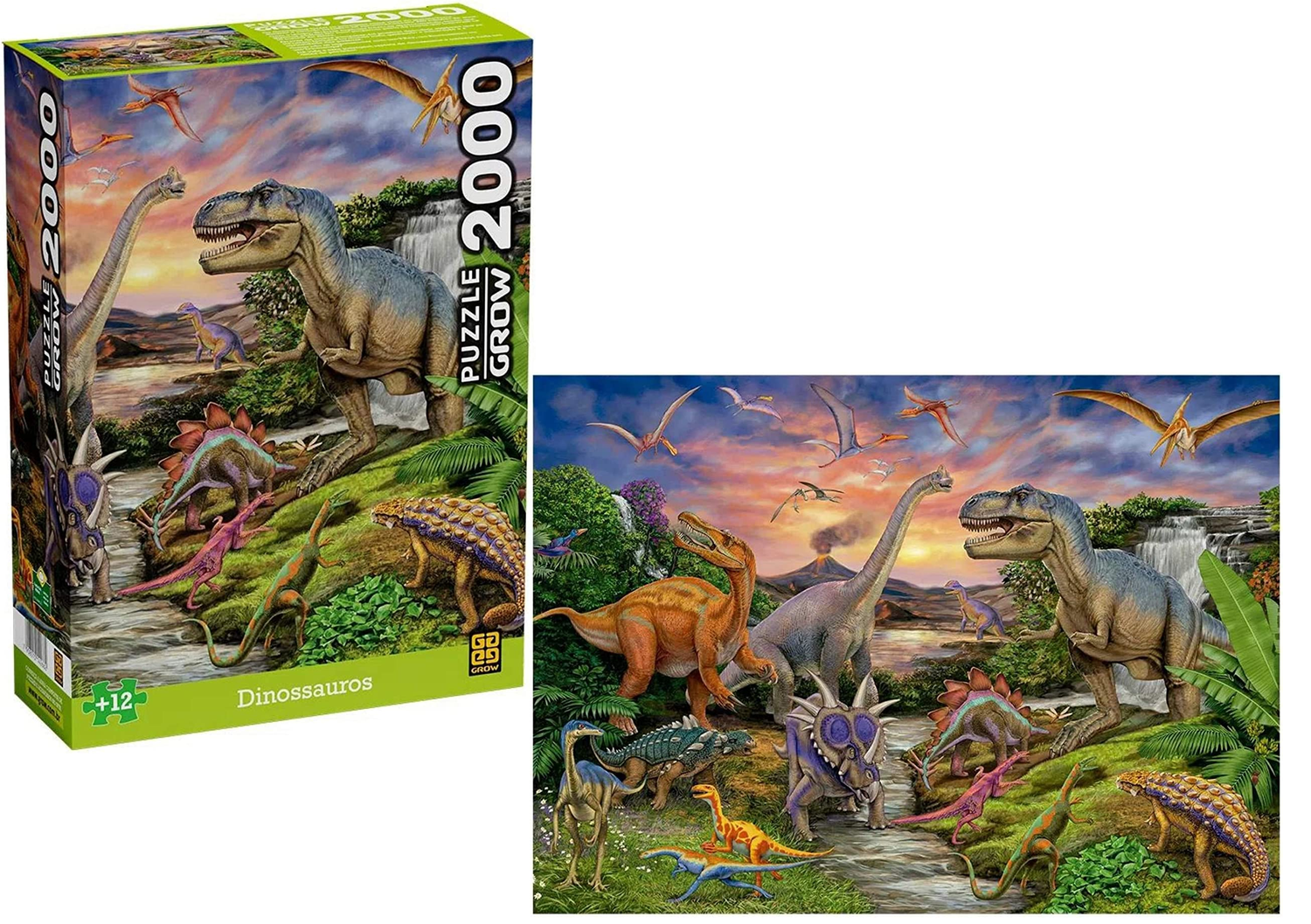 Jogo 4 Quebra Cabeça Dinossauros Infantil C/ 12 Peças