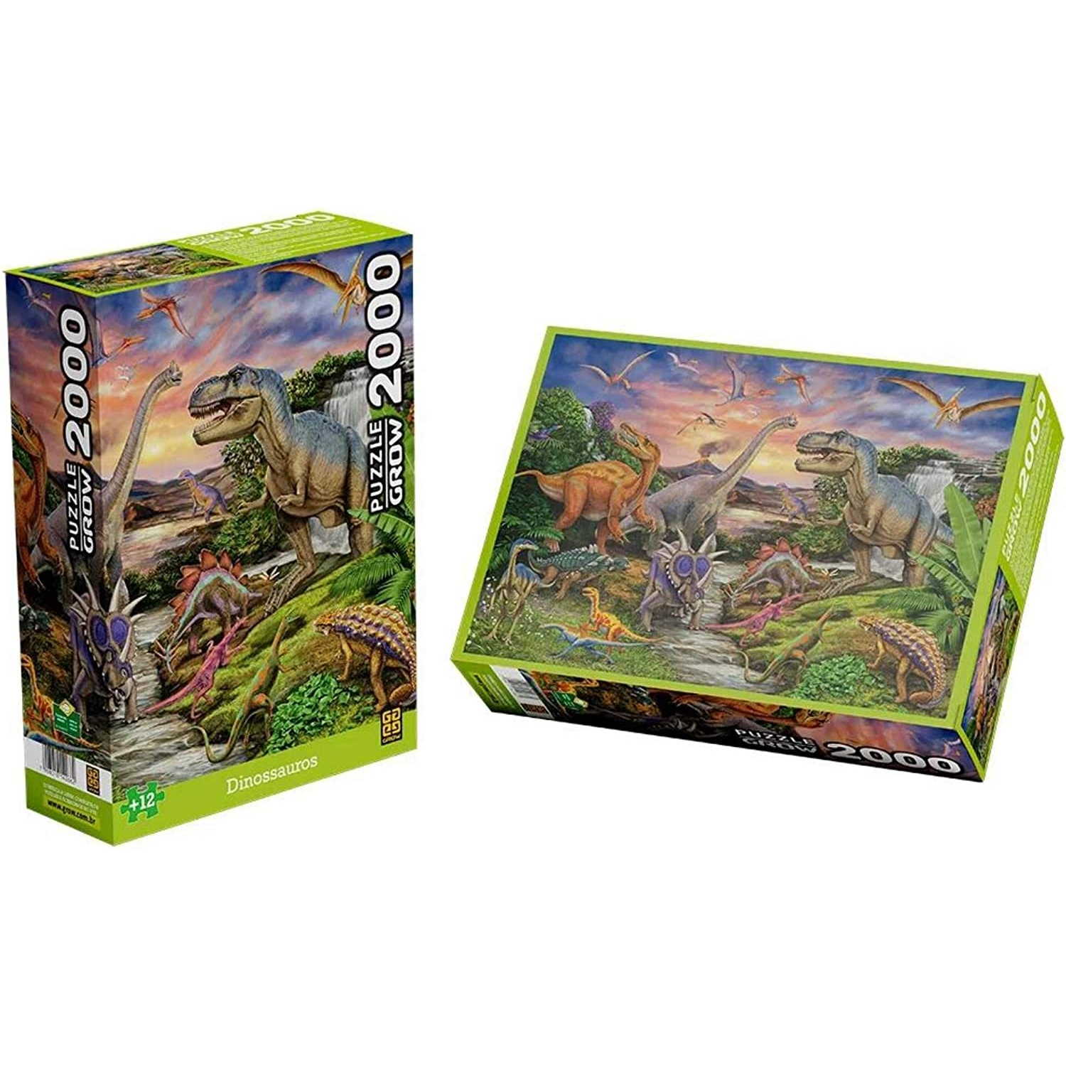 Jogo Puzzle 100 Peças Dinossauros Grow 0100 (123259) na Americanas