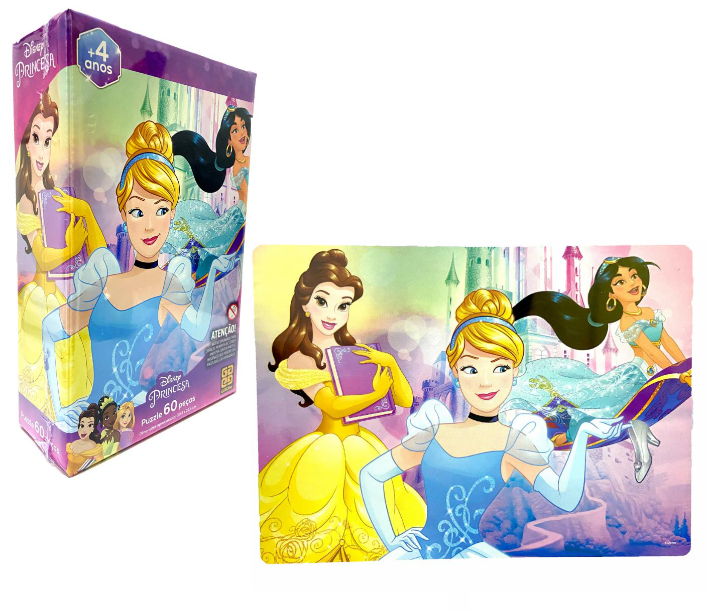 Quebra-Cabeça - 60 Peças - Princesas Disney - Toyster