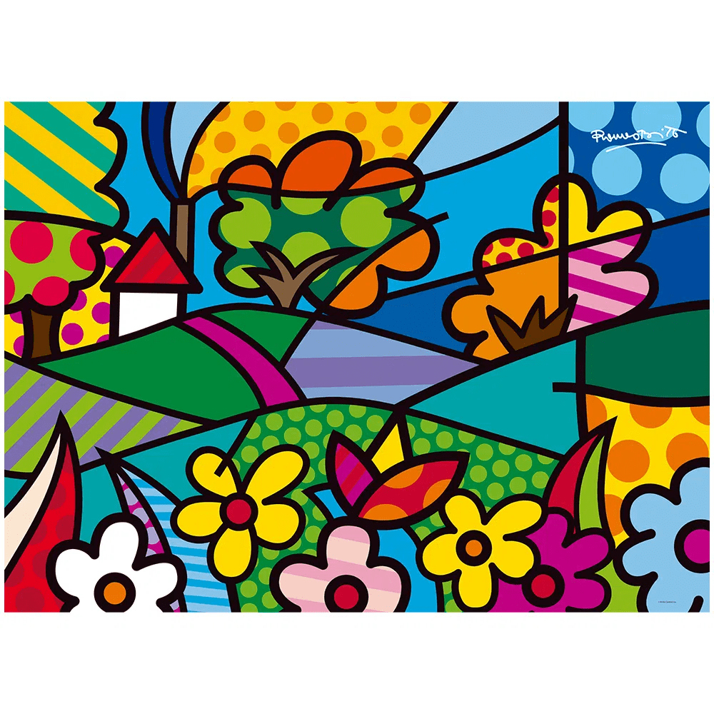 Puzzle Romero Britto Campo 2000 Pecas Grow Fatima Crianca