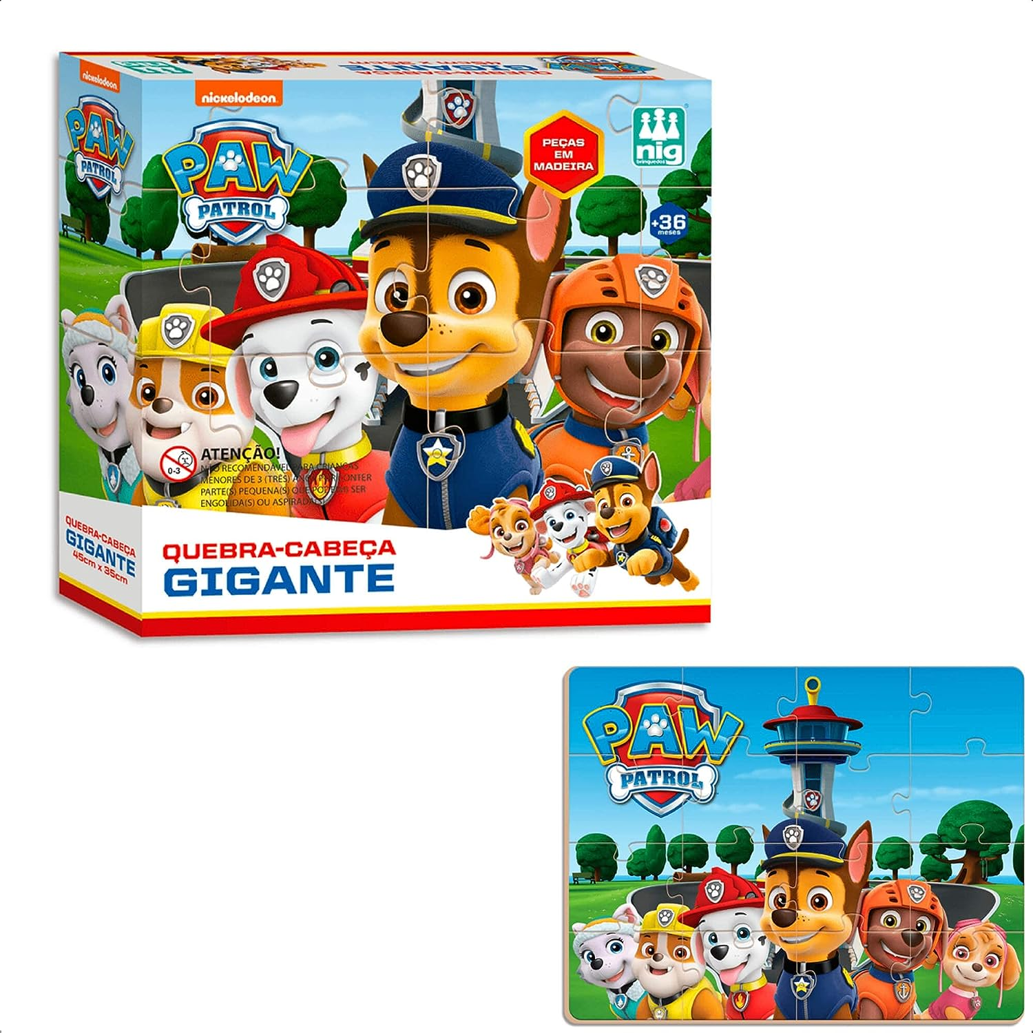 Quebra-Cabeça de Madeira Paw Patrol (Patrulha Canina) 30 pcs - Nig