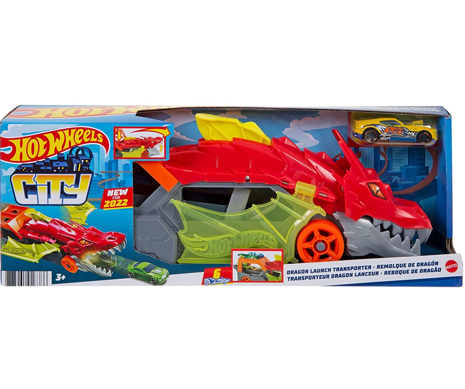 Pista Hot Wheels City Reboque E Lançador Dragão - Mattel