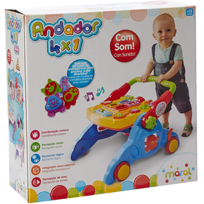 Andador 4 em 1 Colorido Maral