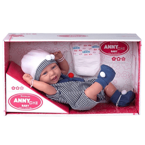 Anny Doll Baby Reborn Menino Marinheiro Cotiplás