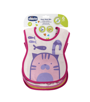 Babador Easy Meal Menina 3 Peças Chicco