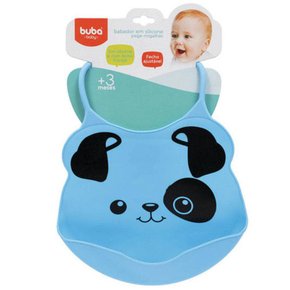 Babador em Silicone Pega Migalhas Azul Buba