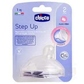 Bico Step Up Silicone Fluxo Médio +2M Chicco 