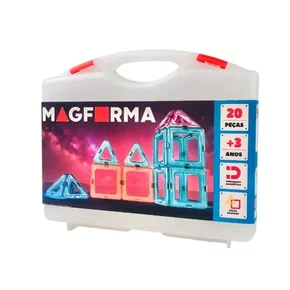 Blocos Magnéticos Vazados 20 Peças MagForma Steam Toy 
