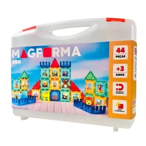 Blocos Magnéticos Zoológico 44 Peças MagForma Steam Toy 