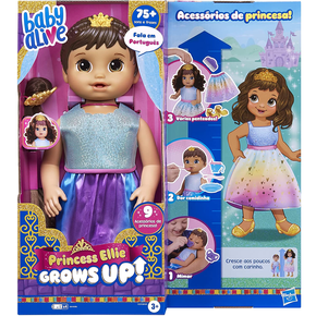 Boneca Baby Alive Princesa Ellie Grows Up Morena Hasbro
