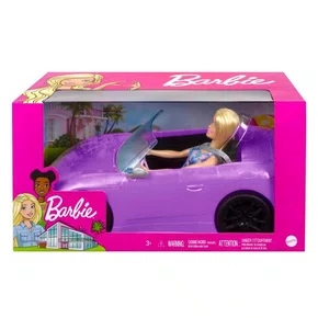 Boneca Barbie Com Carro Conversível Roxo Mattel