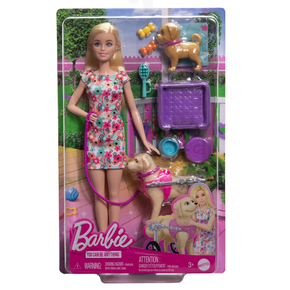 Boneca Barbie e Cachorro na Cadeira de Rodas Mattel