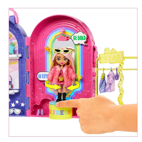 Boneca Barbie Extra Mini Roupa Xadrez Mattel - Fátima Criança