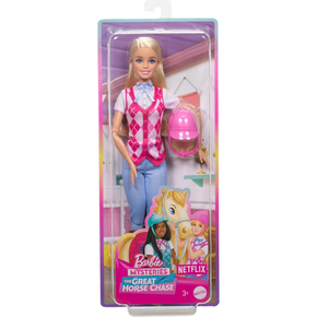 Boneca Barbie Malibu Equitação Barbie Detetive A Grande Corrida de Cavalos Mattel