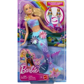 Boneca Barbie Sereia Flores Magicas Loira Mattel