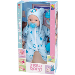 Boneca Diver New Born Brincando de Pijama Menino Divertoys