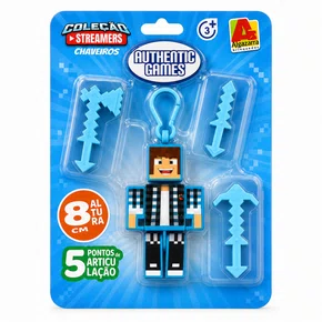 Boneco Authentic Games Chaveiro 8 cm com Ferramentas Algazarra
