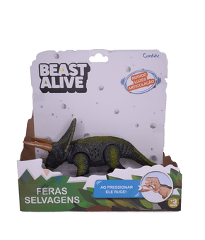 Boneco Triceratops Feras Selvagens Beast Alive Candide