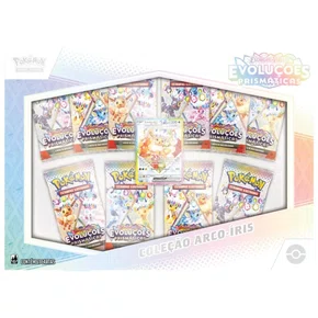 Box Pokémon Evoluções Prismáticas EV Coleção Arco-Íris 61 Cartas Copag