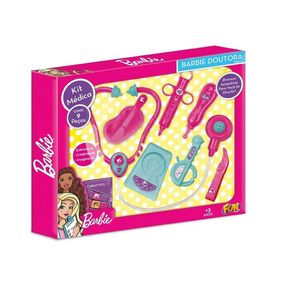 Caixa de Kit Médico Barbie Doutora Barão Toys 
