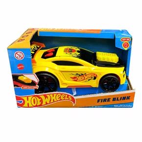 Carrinho Hot Wheels Fire Blink com Luz e Som Amarelo Multikids
