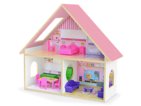 Casinha casa infantil mdf boneca Tema Peppa Pig com mini móveis