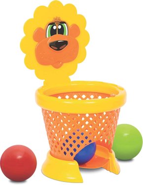 Cesta de Basquete Didática Basket Ball Baby Leão Mercotoys 