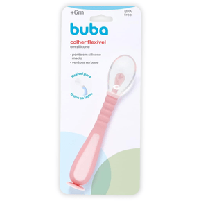 Colher Flexível em Silicone Rosa Buba 