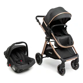 Combo Carrinho Travel System Duo Infanti Preto Bronze e Bebê Conforto Zion Dorel 