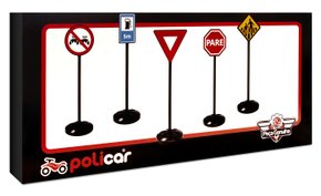Conjunto Cinco Placas de Trânsito Poliplac