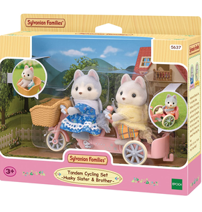 Conjunto Bicicleta Dupla Irmã e Irmão Huskys Sylvanian Families