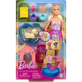 Conjunto Boneca Barbie Festa na Piscina com Cachorrinhos Mattel