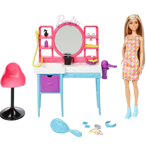 Roupas e Acessórios de boneca Barbie, Blusa Rosa e Saia Tie-Dye Com bolsa e  colar - Mattel HJT19