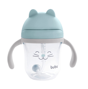 Copo 220 Ml Gatinho Azul com Alça Removível Buba