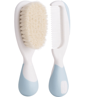Escova e Pente Cerdas Naturais Azul Chicco