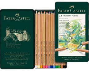 Estojo com 12 Cores Lápis Pastel Pitt Faber Castell