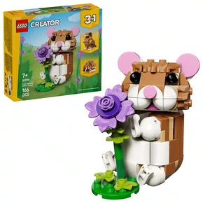 Hamster Adorável Com Uma Flor Lego Creator 3 em 1