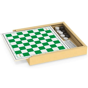 Jogo 4x1 Kit Jogos Xadrez Ludo Damas e Trilha em madeira MDF Formato de  estojo Acompanha Regras de Todos os Jogos