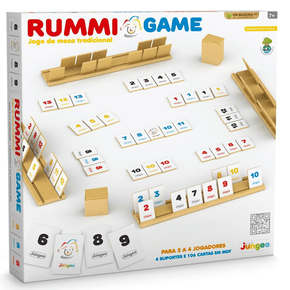 Jogo de Mesa Tradicional Rummi Game em Madeira Junges