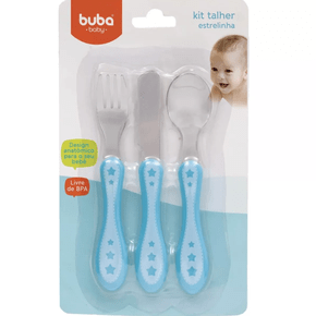 Kit 3 Talheres Estrelinha Azul Buba