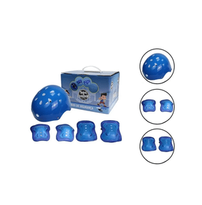 Kit de Proteção Infantil Com Capacete Azul Turma da Aventura Unitoys 