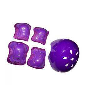 Kit de Proteção Infantil Com Capacete Violeta Turma da Aventura Unitoys 