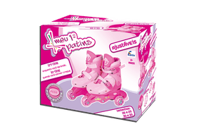 Meu 1º Patins Ajustável e Acessórios Rosa 30/33 Fêlix 