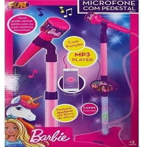 Microfone com Pedestal Barbie Barão Toys 