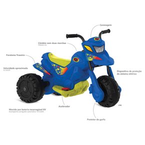 Moto Elétrica Infantil - Thunder - 12V - Rosa Pink - Bandeirante