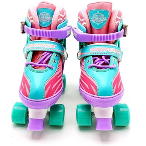 Patins Infantil Quad Ajustável Turma da Aventura Violeta 30/33 Unitoys 