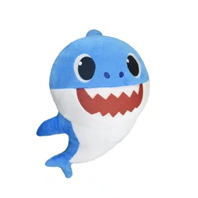 Pelúcia Baby Shark 30cm Daddy Shark Azul com Sons Sunny