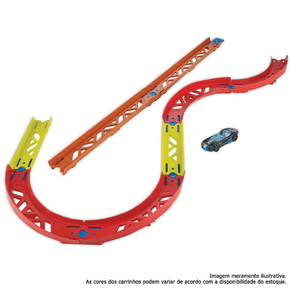 Pista de Percurso e Veículo - Hot Wheels - Track Builder - Looping Dividido  - Mattel