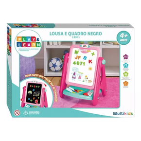 Play & Learn Lousa e Quadro Negro 2 em 1 Multikids